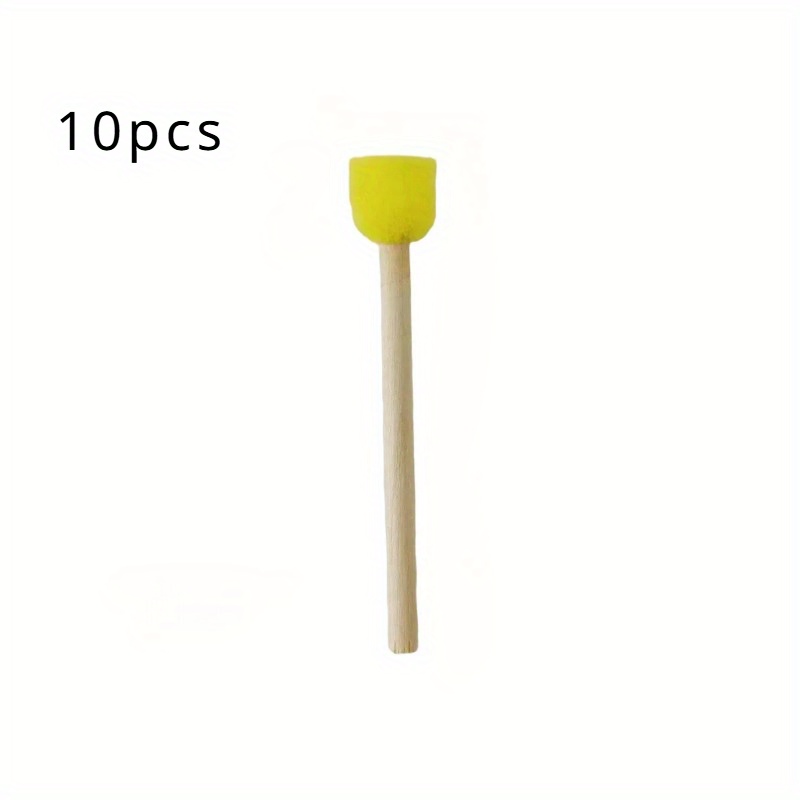 TEMU 10pcs Of Painting Sponge Brushes, Mushroom Head Sponge Stamps, Art Graffiti, Yellow Sponge Brushes For Graffiti, Painting And Artistic Creation,
