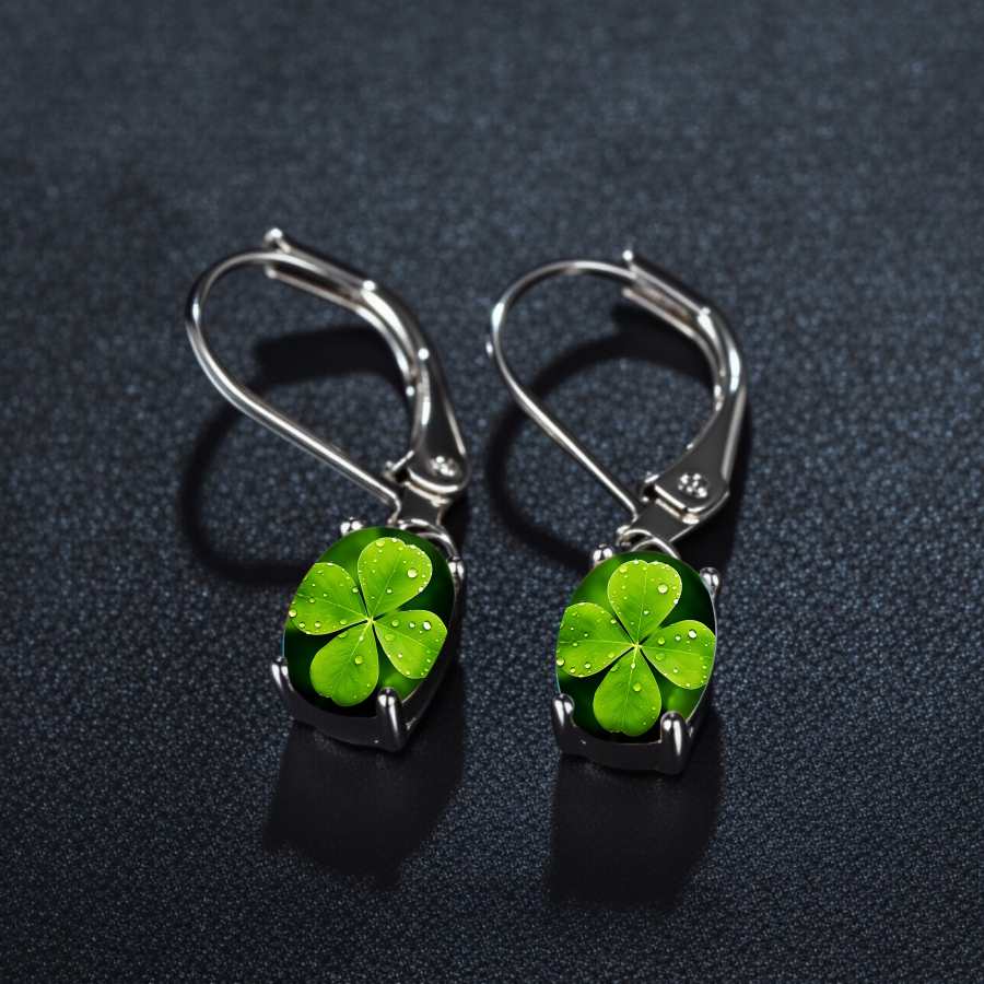 TEMU 2pcs Clover Earrings Earrings Nature Earrings Luck Earrings Pendant Earrings Plant Earrings Jewelry Accessories Unique Jewelry Christmas Gifts