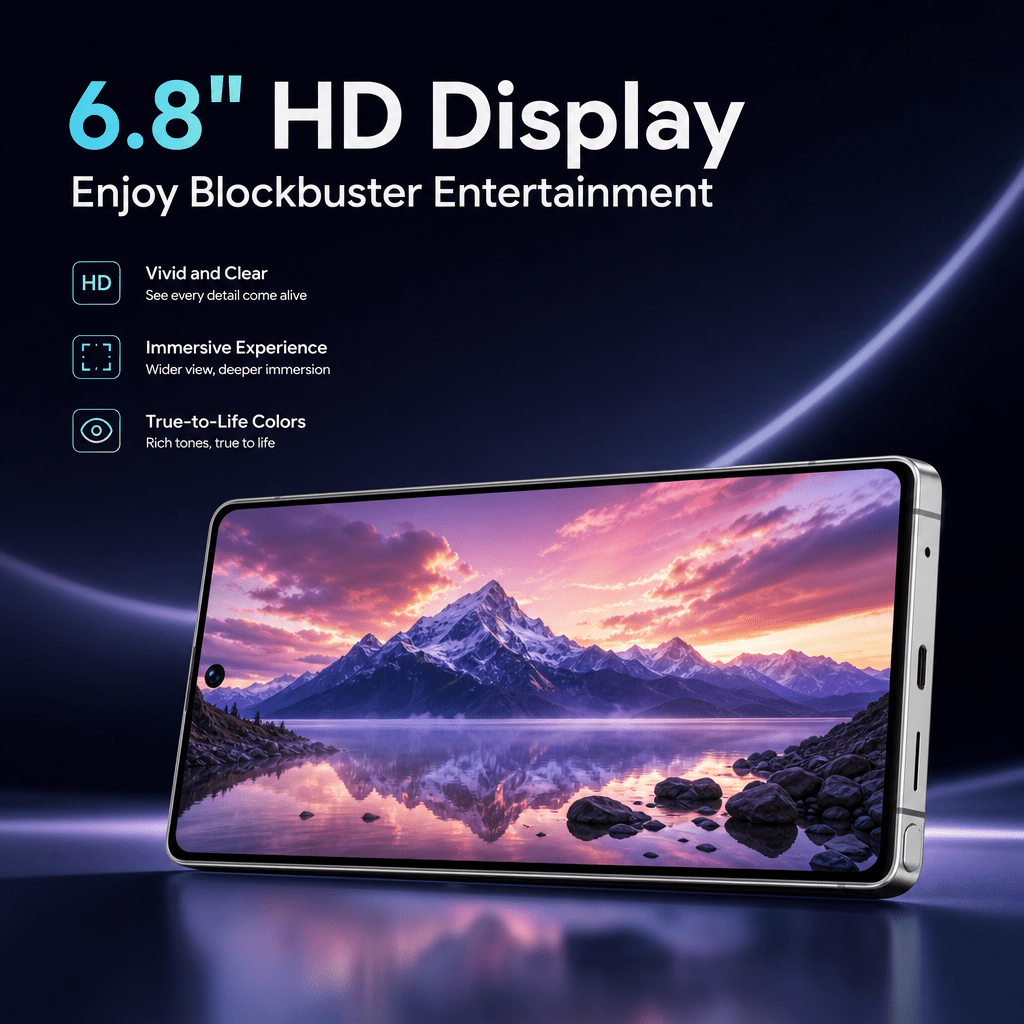 factory unlocked cellphone perfect gift 6 8 hd   screen 4 64gb   face fingerprint unlock full accessories kit courier Product details 1