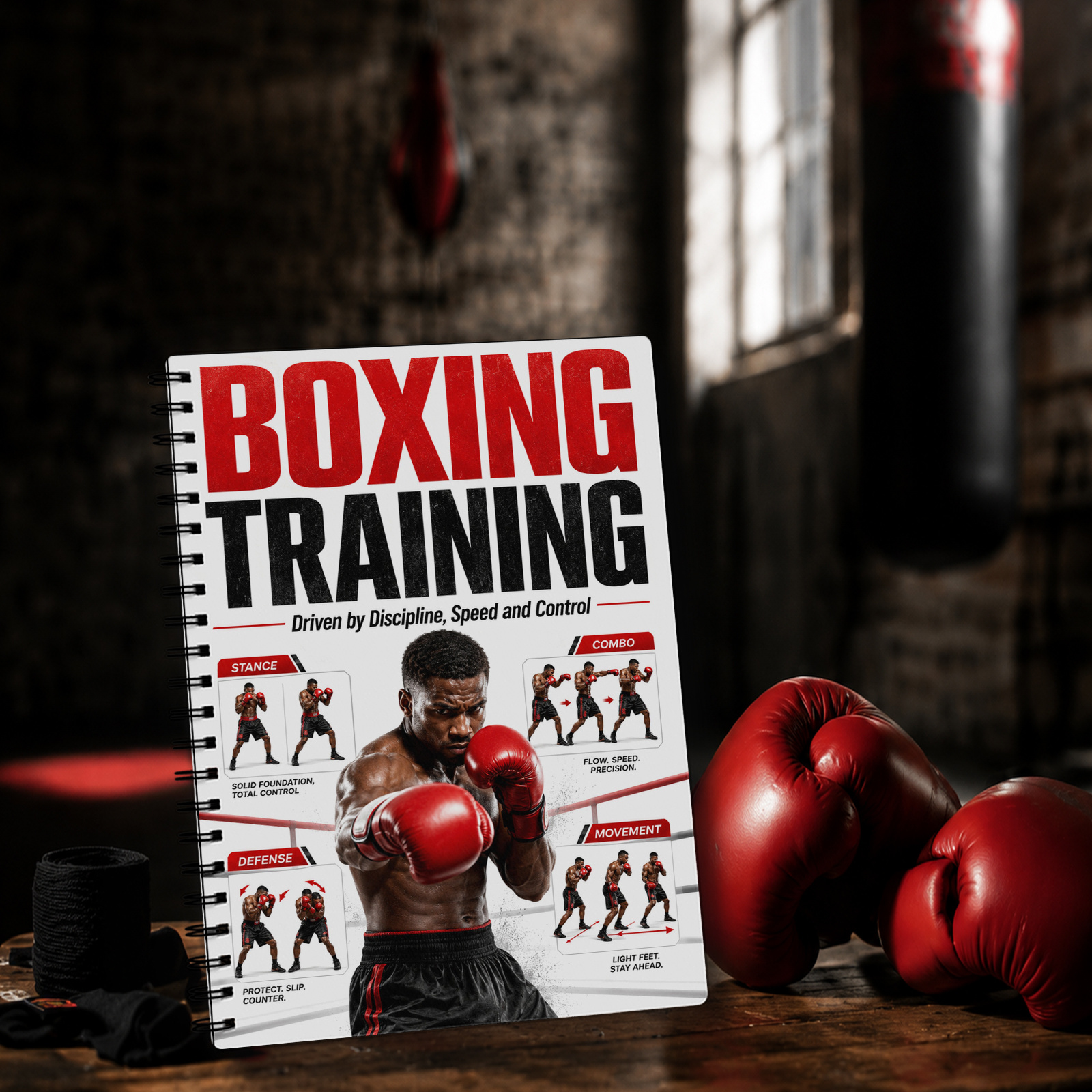 TEMU English Version Boxing Training Planner, , Punching Drill , Beginner Friendly Fitness Plan Pages, Strength Cardio Notes,punch Combos, Fitness ,