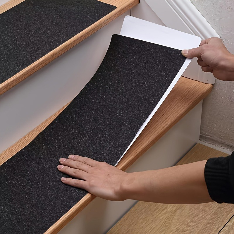 TEMU 10pcs Heavy-duty Stair Treads Anti-slip Adhesive Strips For Stairs, Scooters & Decks Durable Safety Traction Tape, Waterproof, Ensures Grip &