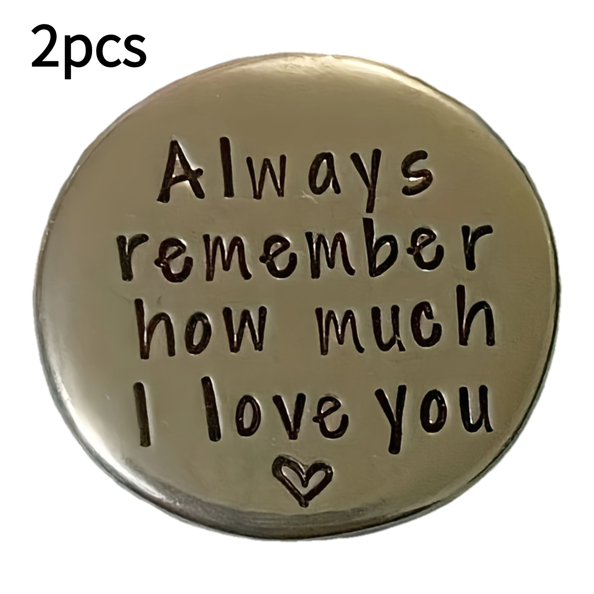 TEMU 2pcs Handmade Tokens - " Remember How Much I Love You, " Anniversary Gift, Valentine's Day, Wedding Souvenir - Perfect For Him Or Her