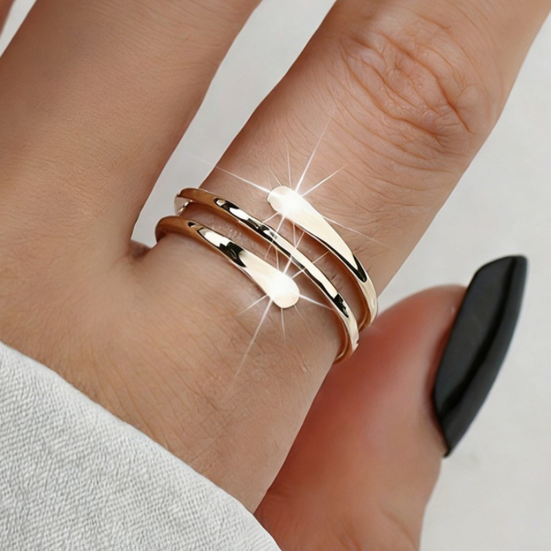 [CUY Women' Coil Ring] CUY Women' Coil Ring | Plated Spiral Coil, Elegant Minimalist & Punk Style | Suitable for Daily Wear, Parties, Commuting | Versatile for Occasions, Coating for Year-Round Accessories