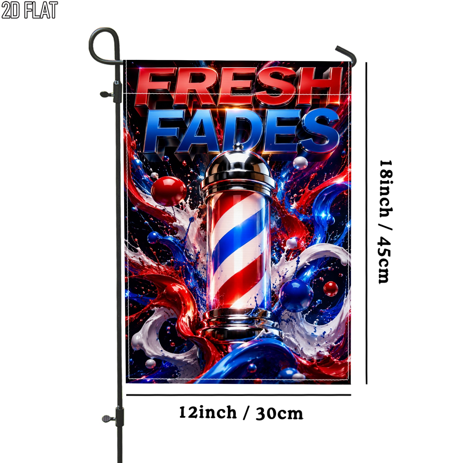 TEMU 2d Flat, 2d Flat 1pc Barber Pole Flag Red Outdoor Garden Flag Pole For Yard Decoration Garden Outside Porch Decoration, 2d Flat
