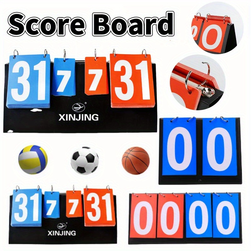 

1pc Xingjing Scoreboard For Sports Games - 2/4 Abs Referee Board For Table Tennis, Basketball, Badminton, Soccer, Volleyball - Uncharged Scoring Display Without Battery, Judges' Scoreboards