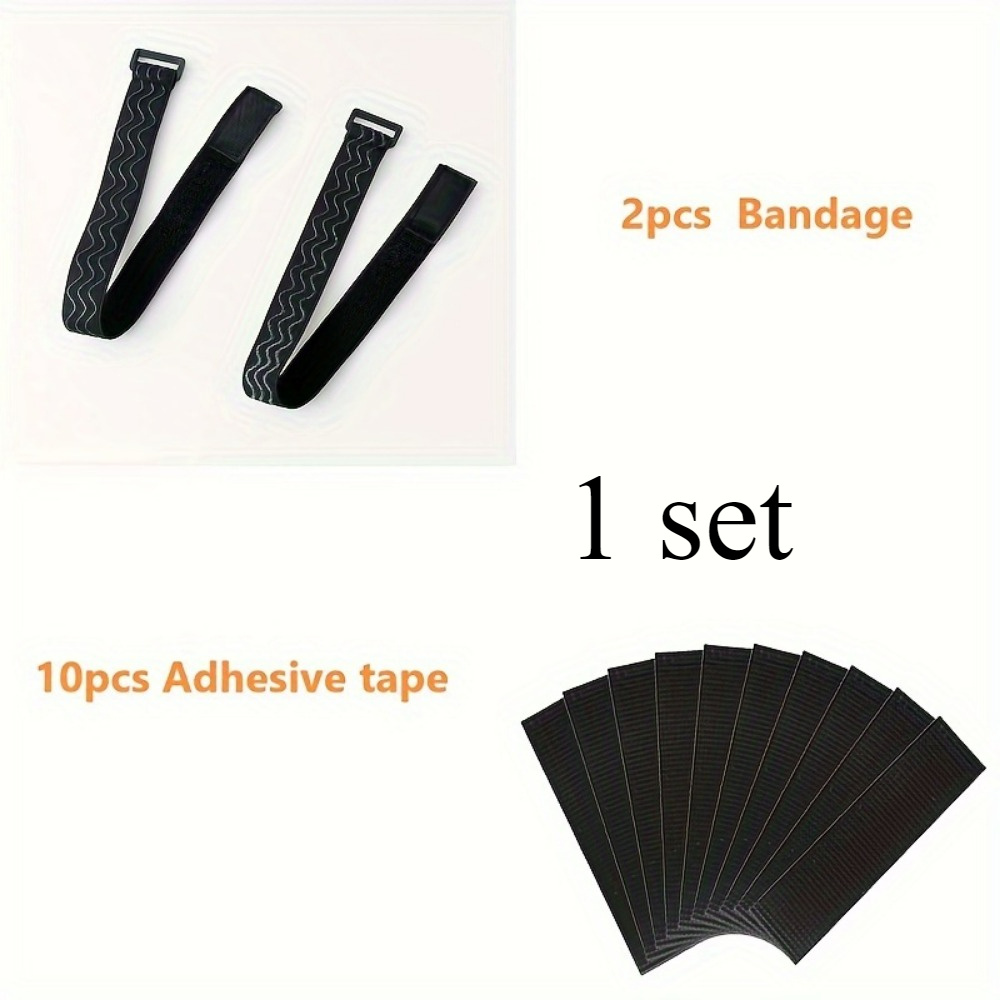 Image of 1set/2 Straps And 10pcs Back Film Adhesive Women's Boots, , Anti-slip, Anti-fall Over-the-knee Boots, Anti-fall Pipe Straps, High Boot Fixing Straps, Anti-slip Over-the-knee Straps
