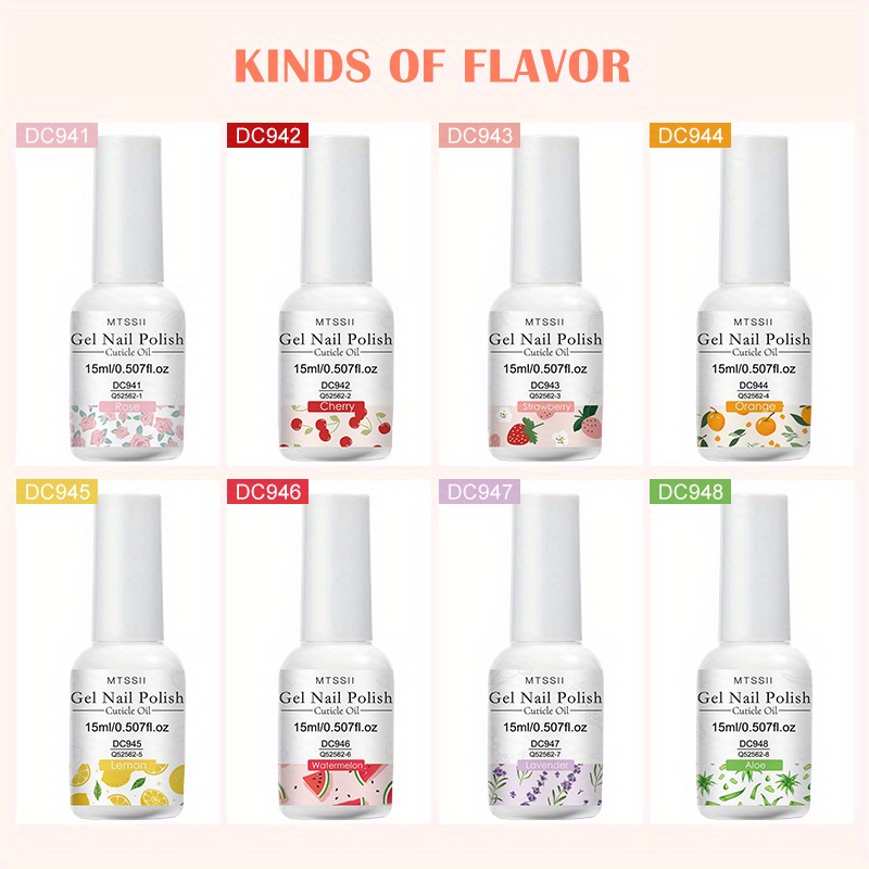 15ml nail cuticle oil protects nails fruit smell nail   gel polish 8 fragrance Product details 0