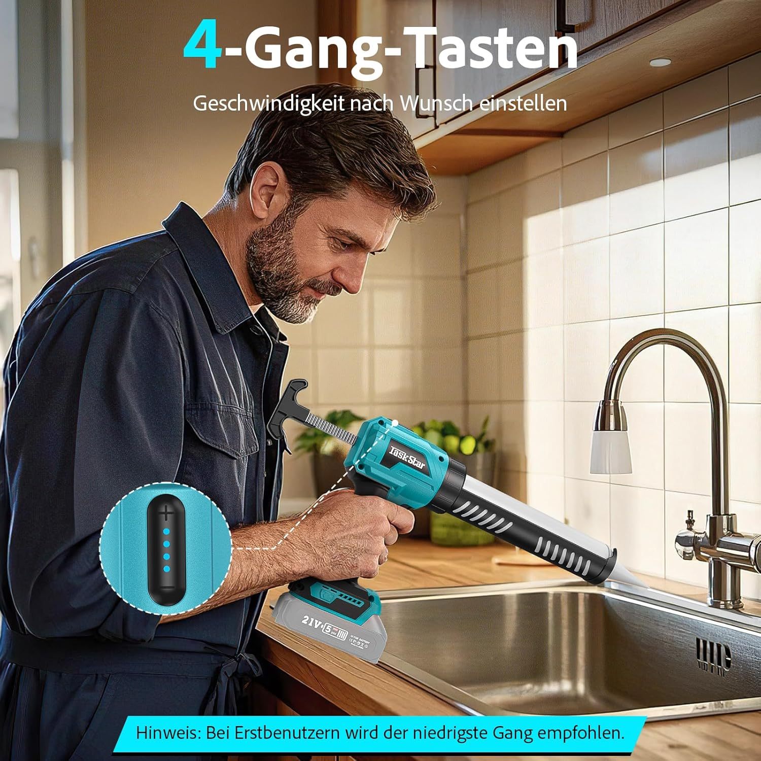 Pistolet à Calfeutrer électrique 18V/20V Pour Makita – 4 Vitesses, Sans Marque, Fabriqué En France