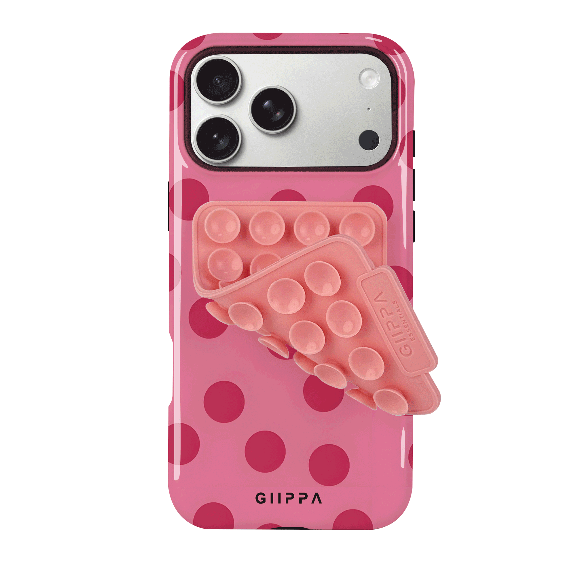TEMU Phone Case - Gllppa Glossy 2in1 Film Case & Pink Suction Cup Set/tough Dual Layered/superior Protection/durable/phone Case For Iphone