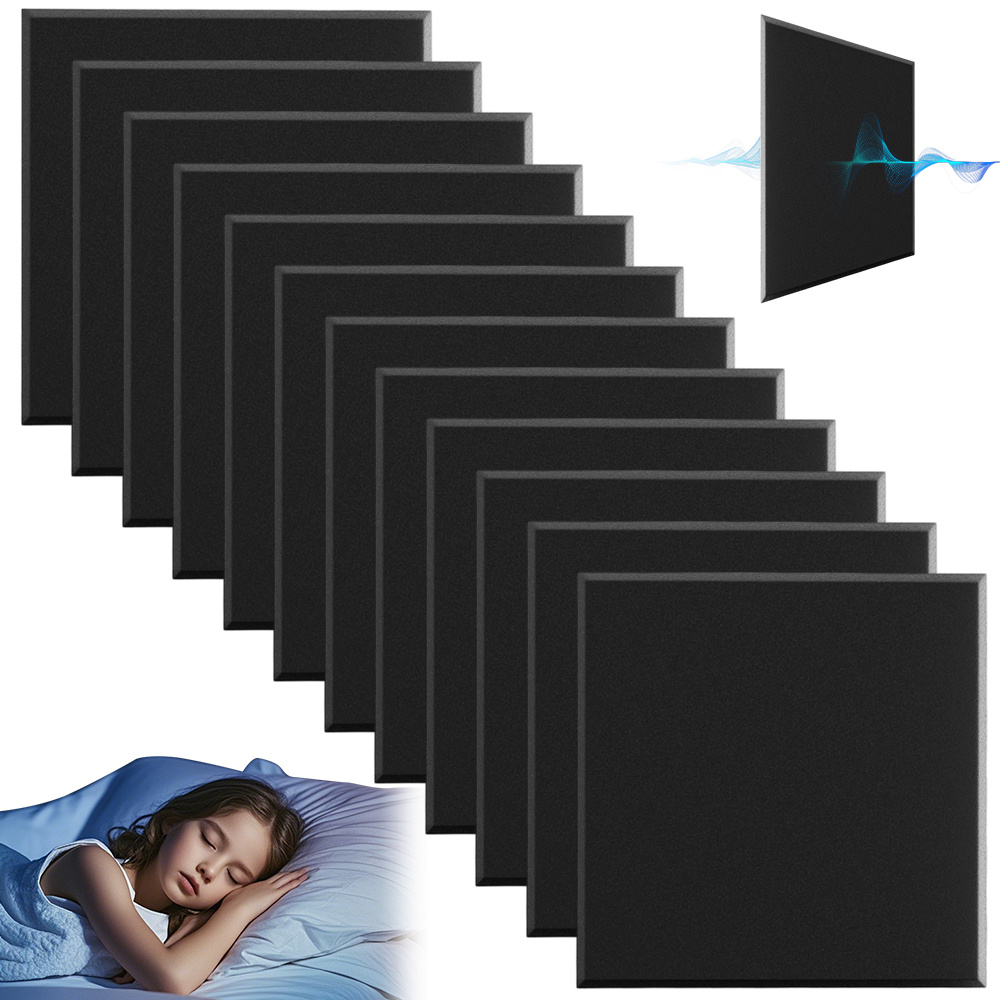 12 Self-adhesive Soundproof Panels 30*30*0.9cm For Living Room Bedroom Office Studio