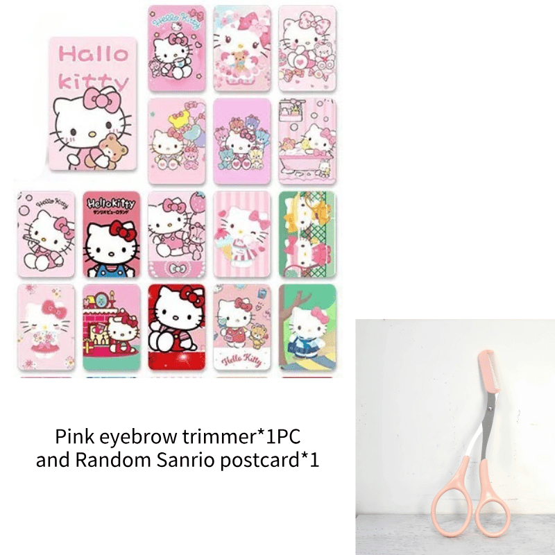Image of 1pc Stainless Steel Built-in Comb Eyebrow Scissors For Women Durable Material Beauty Tool Perfect Gift For Makeup Lovers And Random Postcard