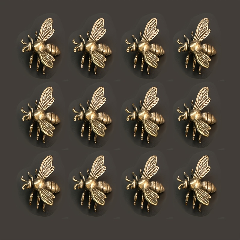 TEMU 12pcs Set Of Vintage Brass Collectible Figurines - Decorative Desk/tabletop Art Crafts For Halloween Thanksgiving Christmas Decorations