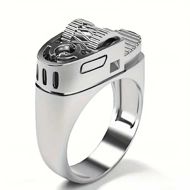 fashionable punk copper lighter ring rotating decompression design suitable for casual wear and gifts no ignition function personality punk style Product details 1