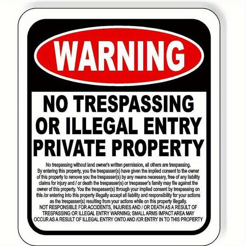 no trespassing signs sold on Temu United States