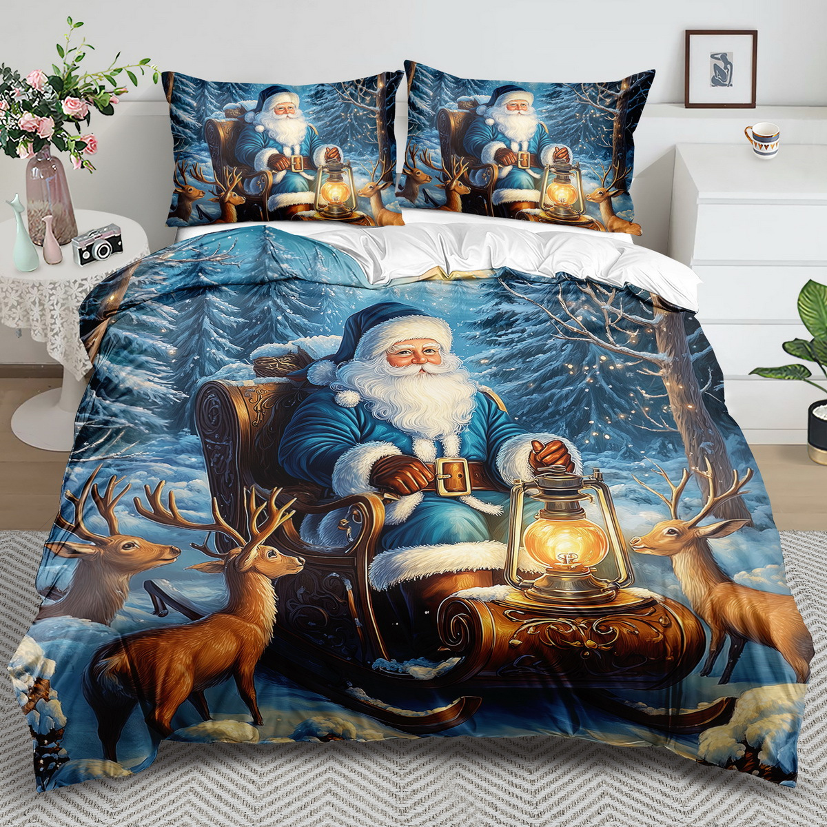 

Christmas Theme Set - 2/3pcs, , Comfortable And , Christmas Bedding Set, Christmas Printed Set, 100% , Washable, Suitable , Suitable For Bedroom Or , Including 1 + 1 Pillowcases, Does Not