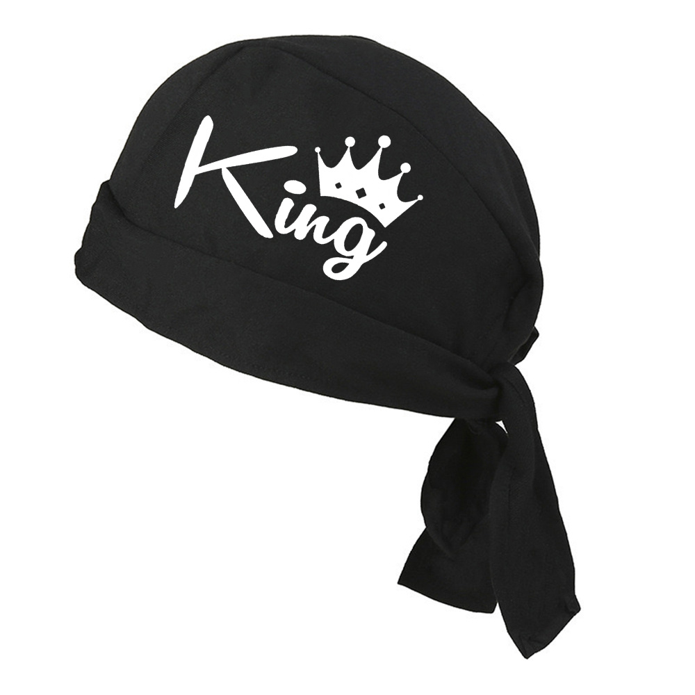 TEMU 1pc King Pattern Adult Pirate Bandana Breathable Men's Polyester Head Scarf For Cosplay Outdoor