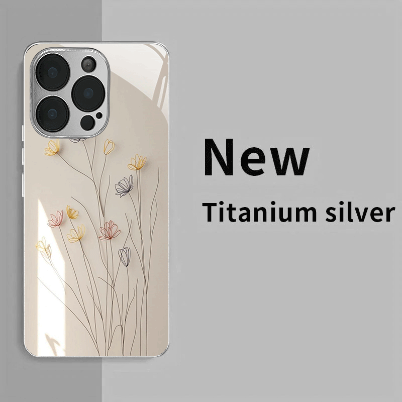 TEMU Phone Case - A Minimalist And Phone Case With Flowers, Plated In Silver, For Iphone Including For Iphone 16, 15, 14, And 13 Series, Suitable For