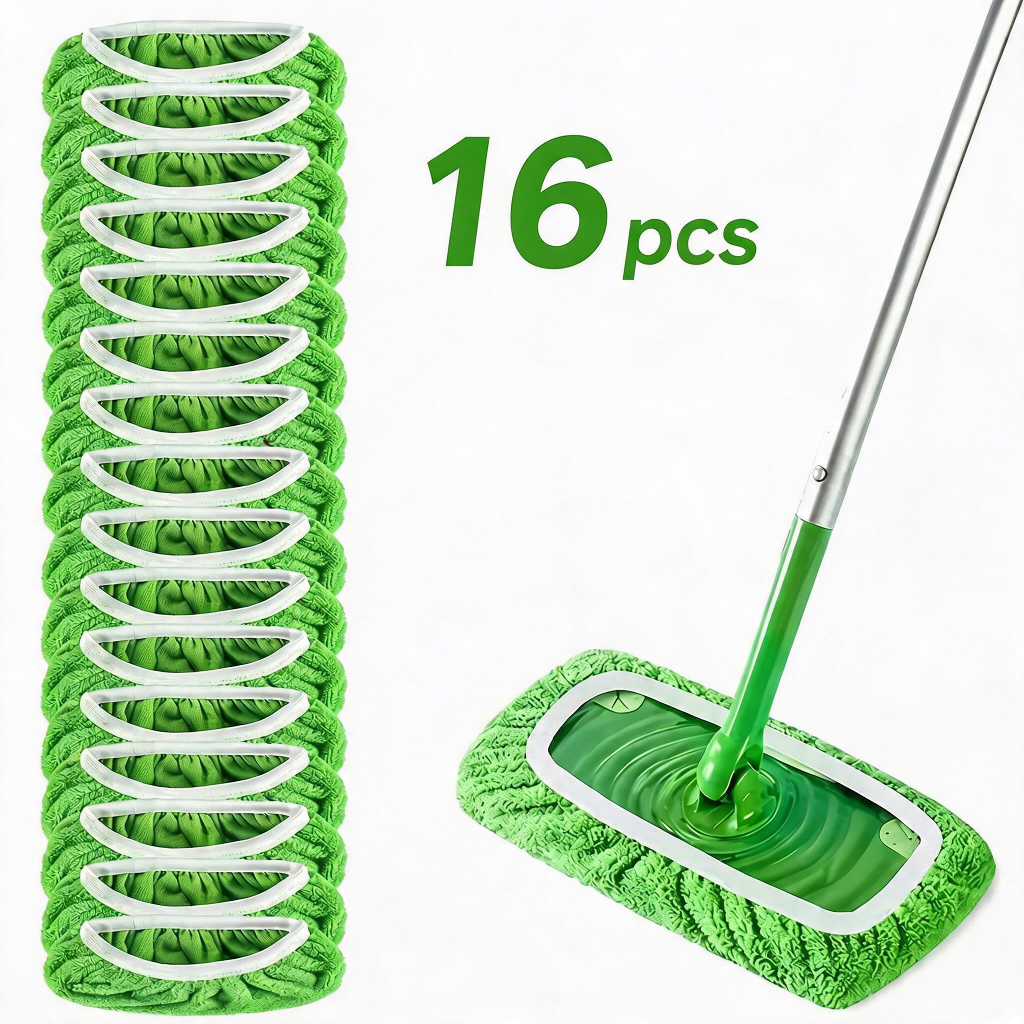 TEMU 16pcs Set Of Flat Mop Replacement Cloths, Durable, Strong In Stain Removal And Moisture Absorption, Suitable For Wet And Dry Use, Easy To (mop