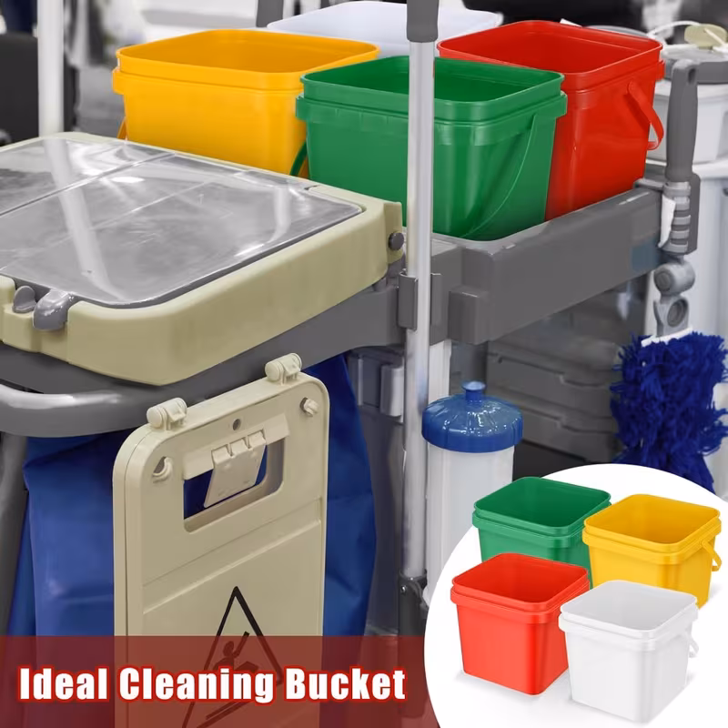 2 plastic buckets square cleaning buckets practical small buckets with handles for house cleaning storage livestock breeding car washing yellow white Product details 7