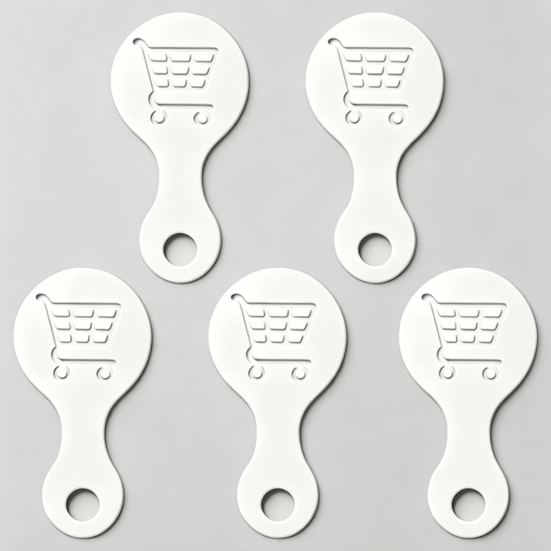 TEMU 5 pezzi Mini Chiavi a Scheda Bianche per Carrello della , Adatte per Carrelli Supermercato, Carrelli e Carrelli Mercato - Sblocco Senza Monete,