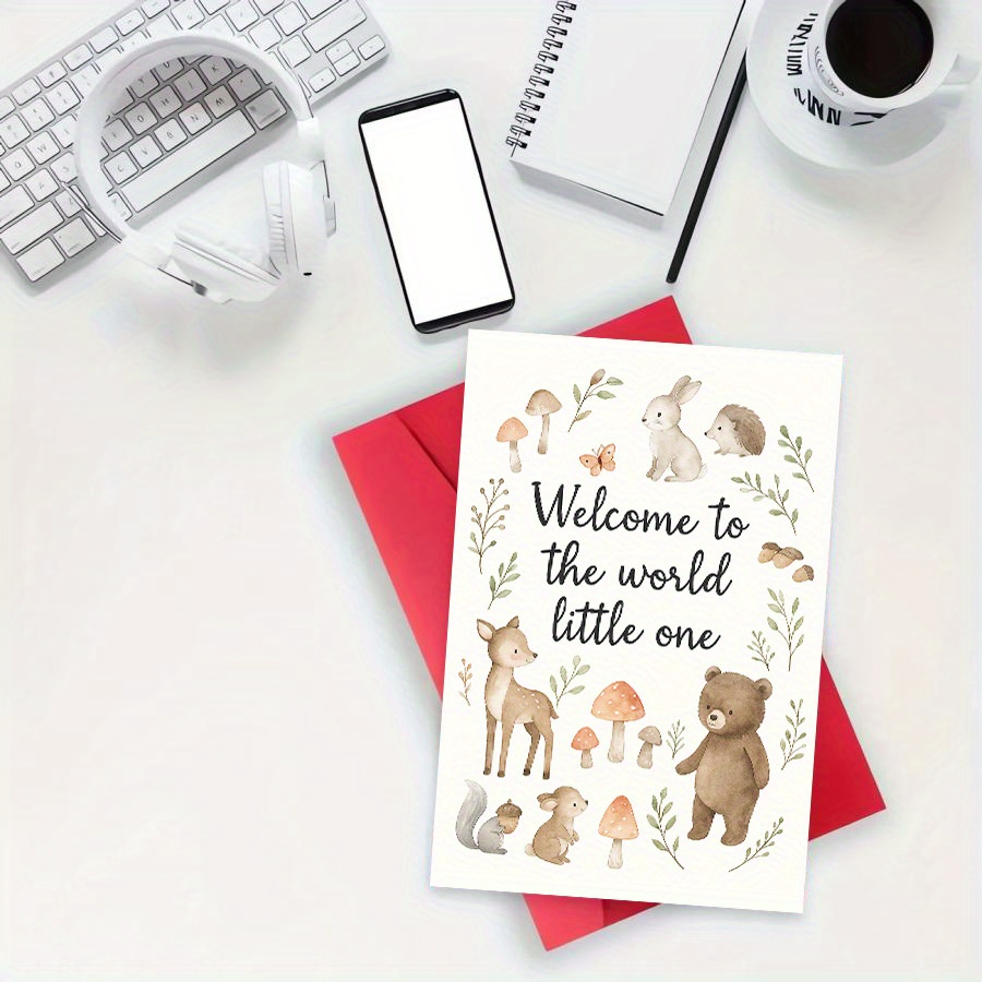 Greeting Card Featuring Adorable Woodland Creatures