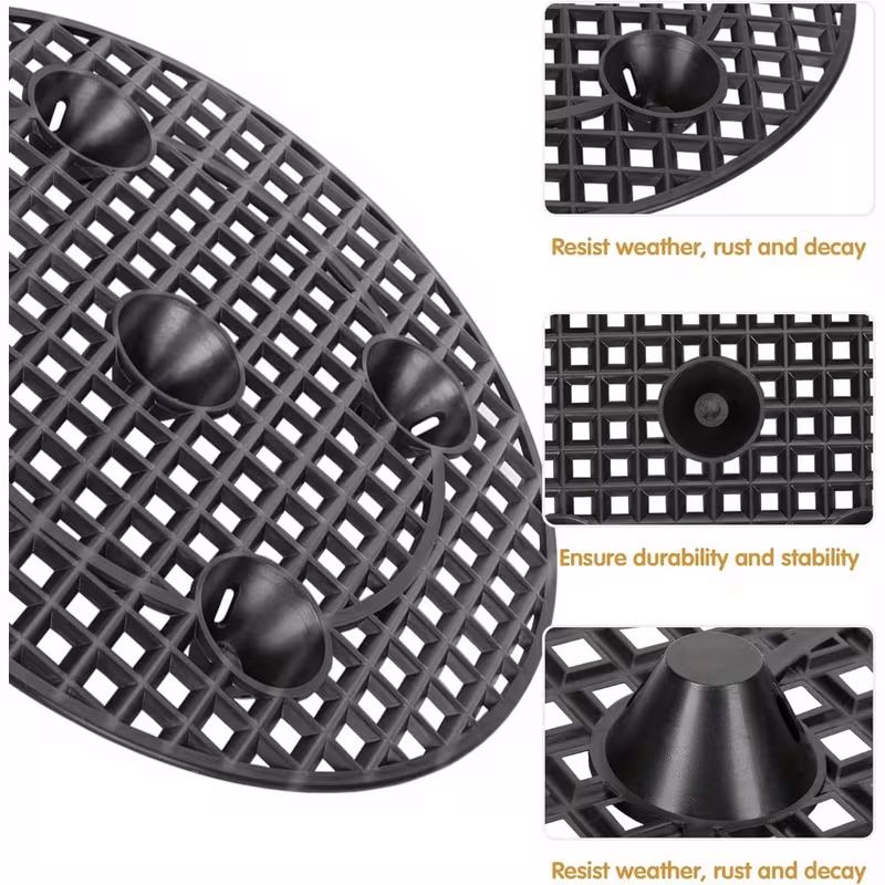 set of 4 plant pot risers 12 inch plastic flower stands convenient planter holders for indoor and outdoor use floors and decks from damage and details 1