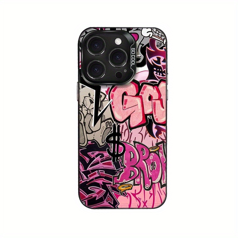 TEMU Phone Case: Laser Vitality Case; Colorful Alphabet Graffiti Phone Case, Suitable For 13 Phone Case, Suitable For 15 Pro Max Phone Case,