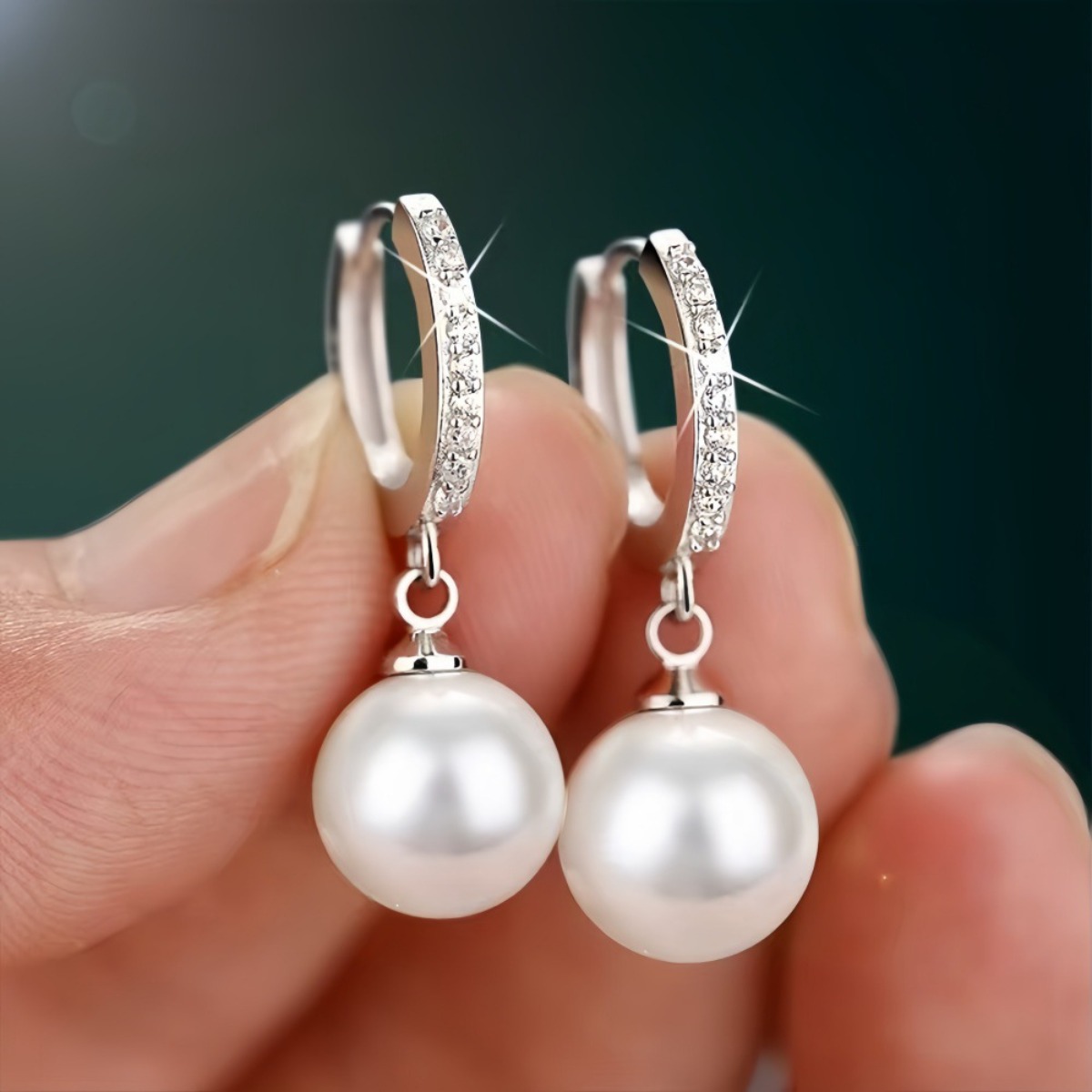 TEMU 1 Pair Of Luxurious Artificial Pearl Earrings For Women, Fashionable Hanging Earrings, Elegant Jewelry, Suitable For Daily Wear, Party Banquets,