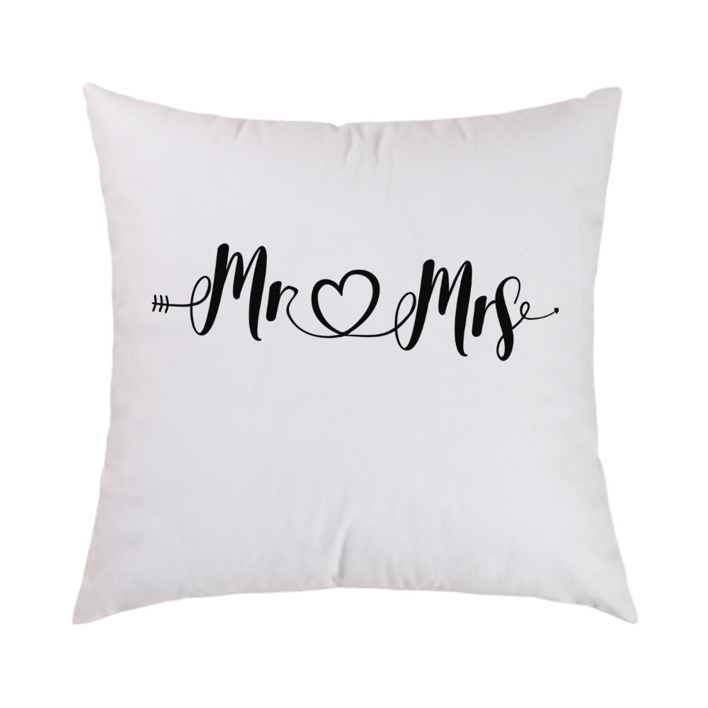 E-shop Personalisiertes Hochzeitskissenbezug - Individuelle Namen & Daten, Elegante Schrift Hochzeitsdeko, Reißverschluss, Maschinenwaschbar - Ideales
