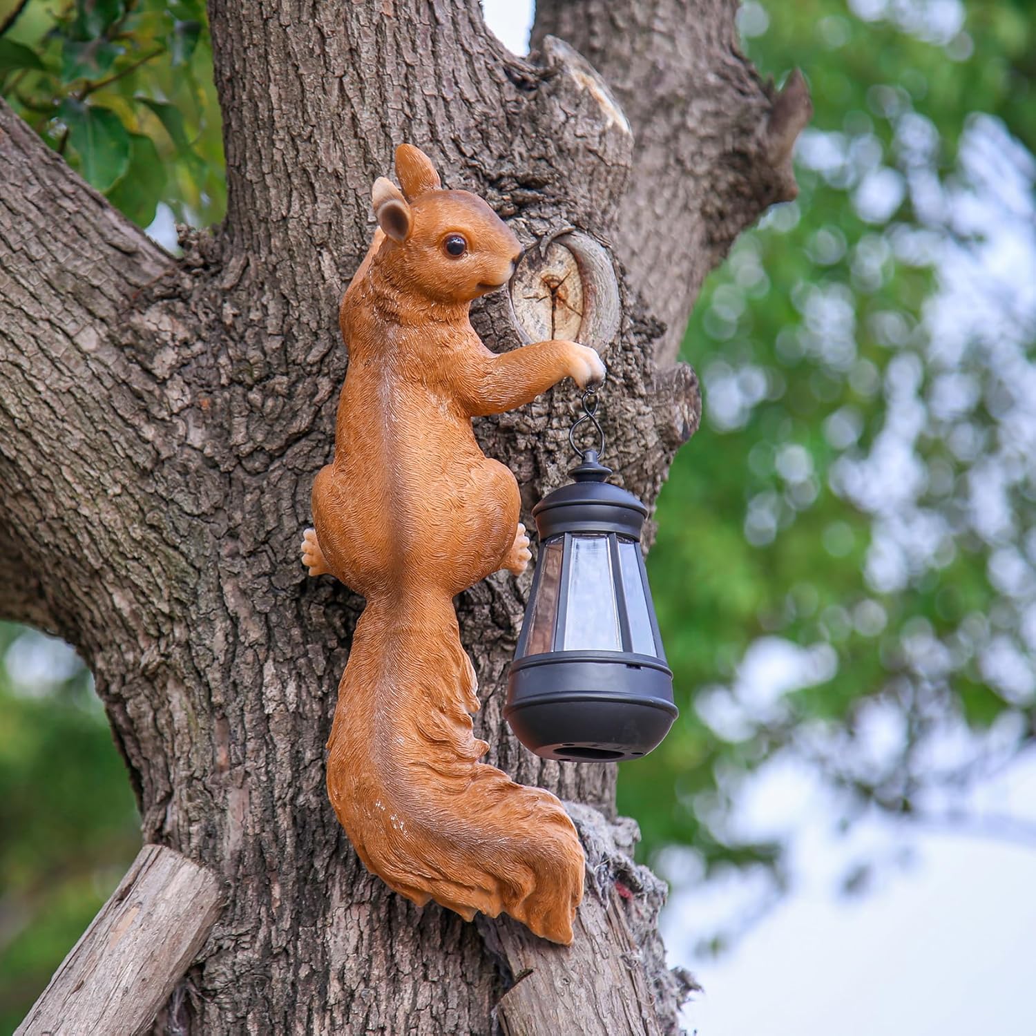 TEMU Solar Squirrel Light, Ip44 Waterproof Outdoor Garden Decor With Led Lantern, Auto Solar Powered Pathway Lights For Yard, Patio, Lawn, Perfect