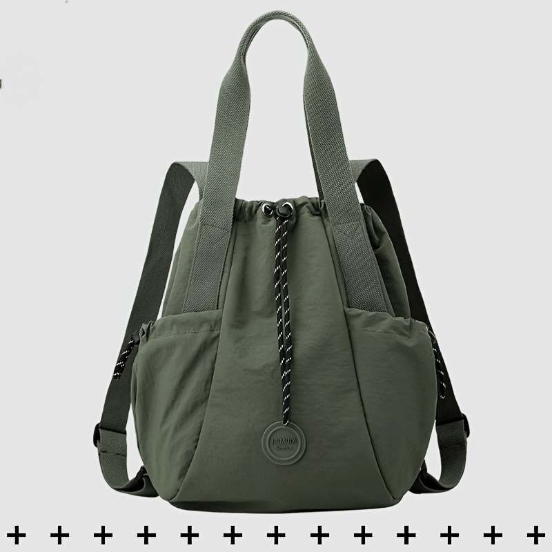 Solid Color Casual Nylon Women's Backpack, Lightweight Adjustable Daypack