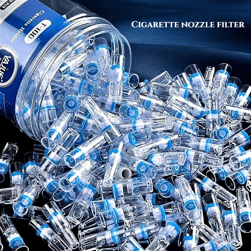 elementbilde 200 stk engangs røykrensende sigaretttupp med trippelfilter, universelt filter for både vanlige og  e sigaretter, inkluderer   sigarettadapter,   for både menn og kvinner