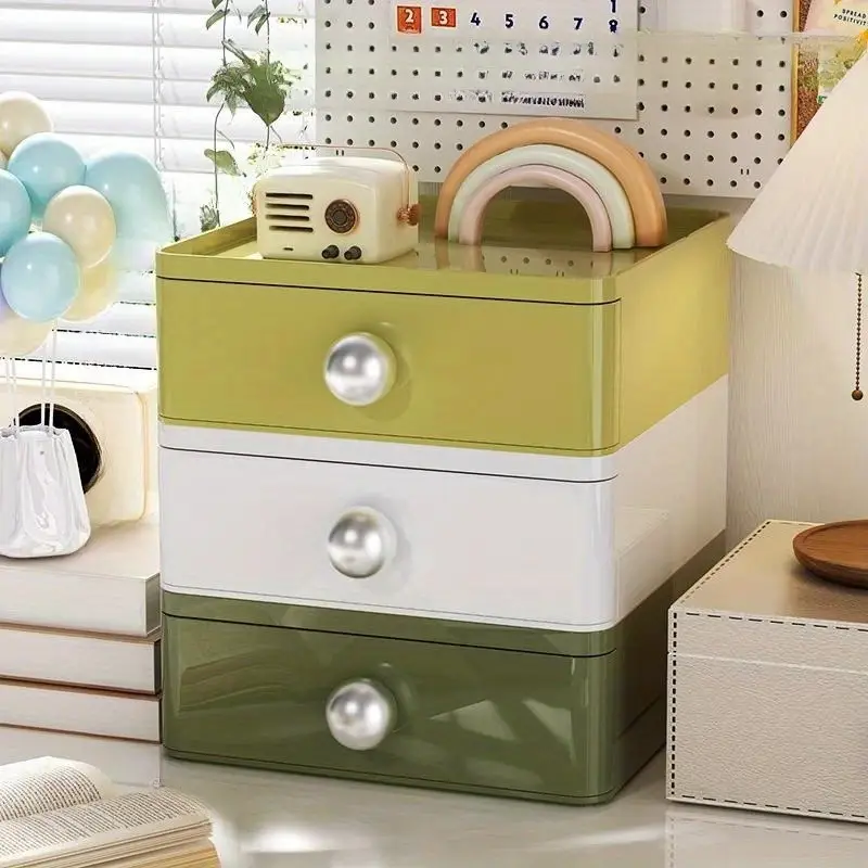 dopamine desktop storage box stackable stationery and miscellaneous organizer cosmetic storage organizer box lipstick light beige skincare rack suitable for vanity office bathroom storage organization home desk and drawer organizer Product details 6