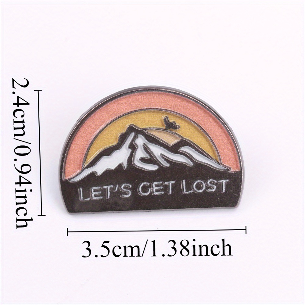 Mountain Enamel Brooch Pin Irregular Shape Novelty Accessory