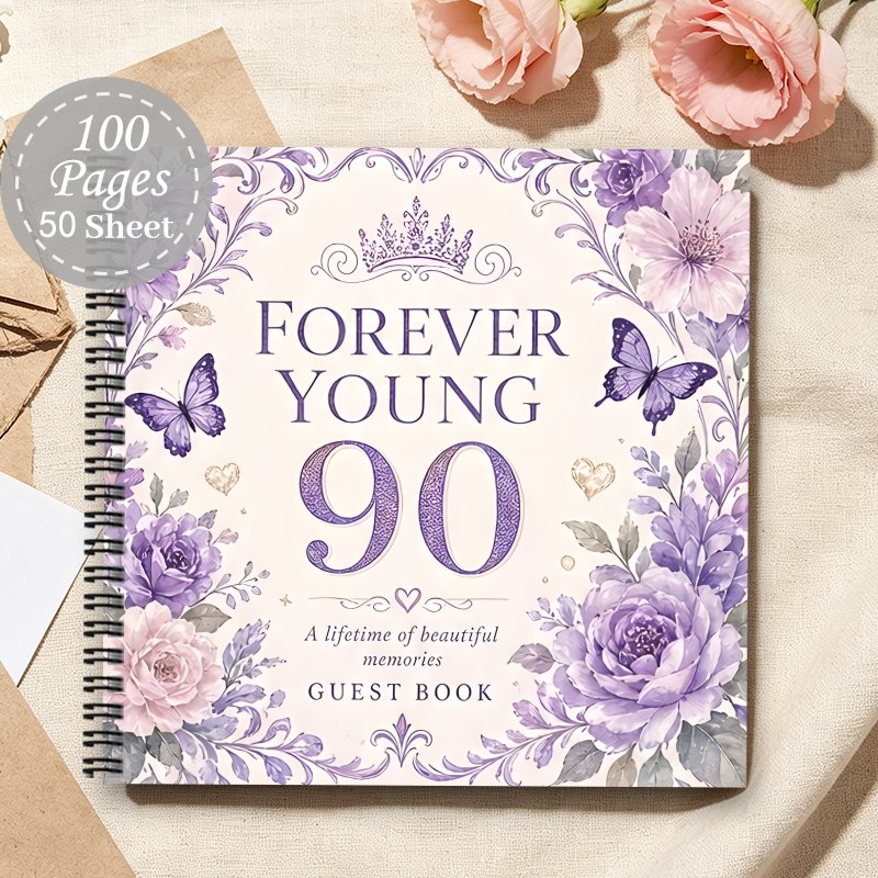 TEMU 1pc Aesthetic Birthday Guestbook, Family Memories Journal, Blank Guestbook, Witness The Gift For Birthday Party Message Book With Wishes Guest