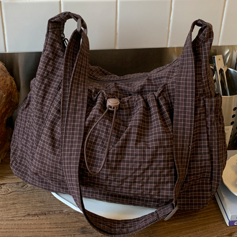 TEMU Special Cahvin Koeinz Women's Shoulder Bag, Japanese-style Relaxed Drawstring Cinch Crossbody Bag With Adjustable Shoulder Strap, Versatile