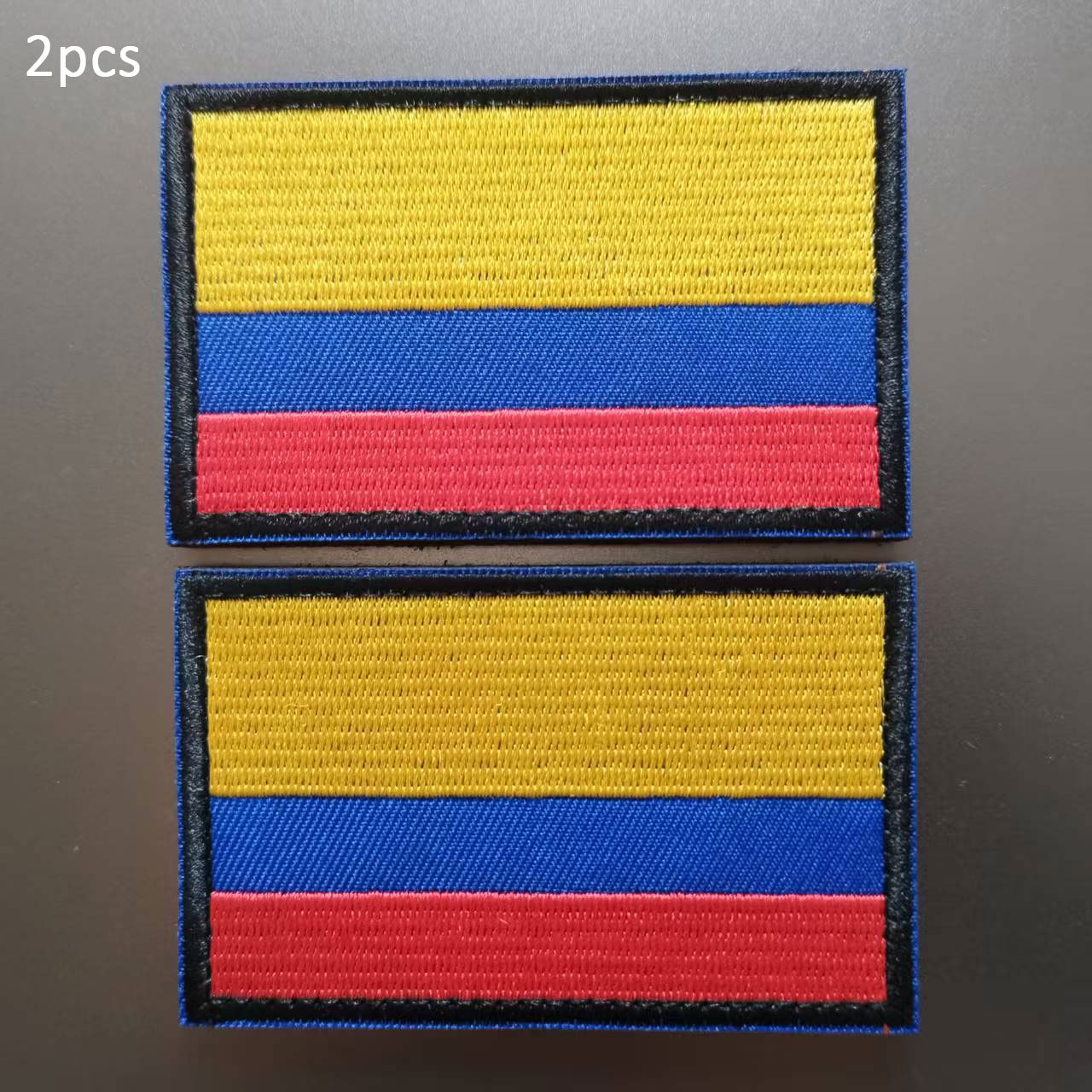 TEMU Parche de bordado, 2 piezas, amarillo, azul, rojo, parches tácticos de gancho y bucle, aplique con broche, insignia para ropa, mochilas, bolsos,