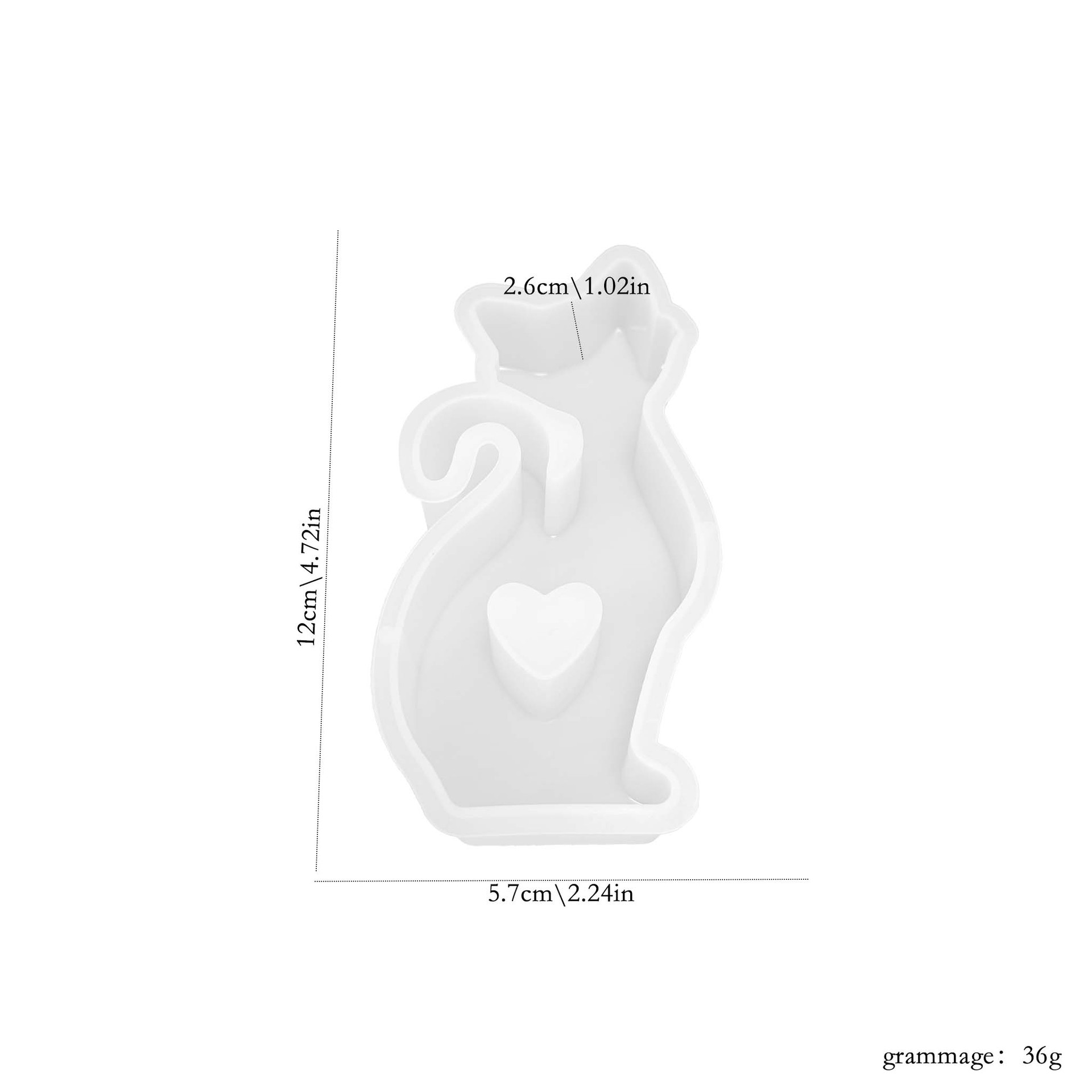 TEMU Moule en silicone en résine pour chat cœur creux - Moule de moulage créatif en résine, plâtre et béton pour cœur creux, réutilisable, facile à