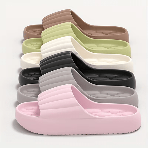 unisex solid color open toe breathable thick slippers comfortable anti slip durable odor resistant eva slippers unisex indoor shoes