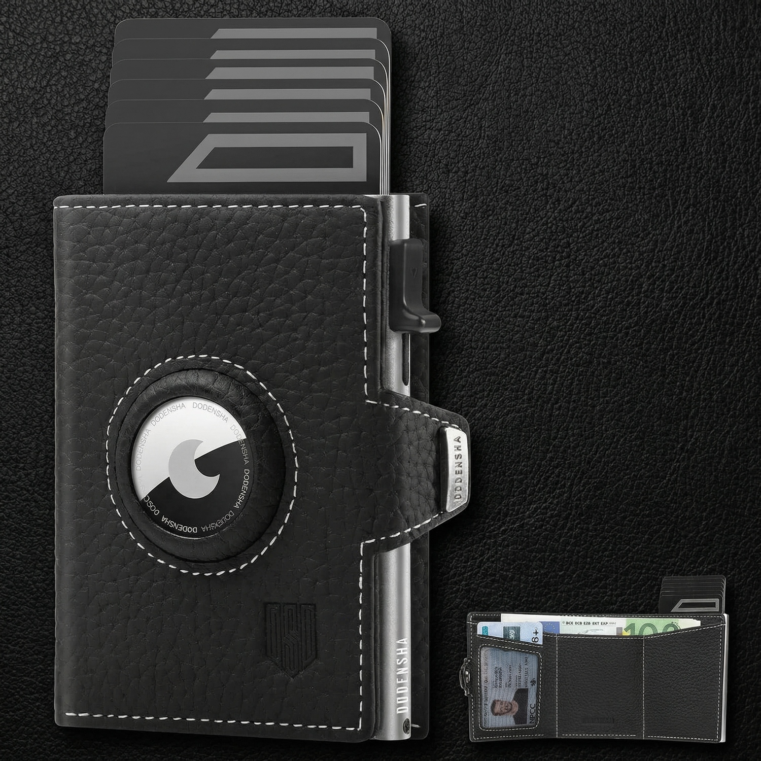 Image of Pepple Airtag Wallet, Men's Wallet With Buttons, Smart Wallet With Coin Compartment, Men's Wallet For 10+ Cards, Wallets For Men, Rfid Protection, Brown Silvery, Modern