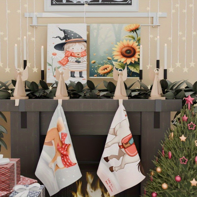 4pcs 45.72*66.04cm kitchen towel tea towel merry christmas kitchen decoration christmas decorations iqxys details 0