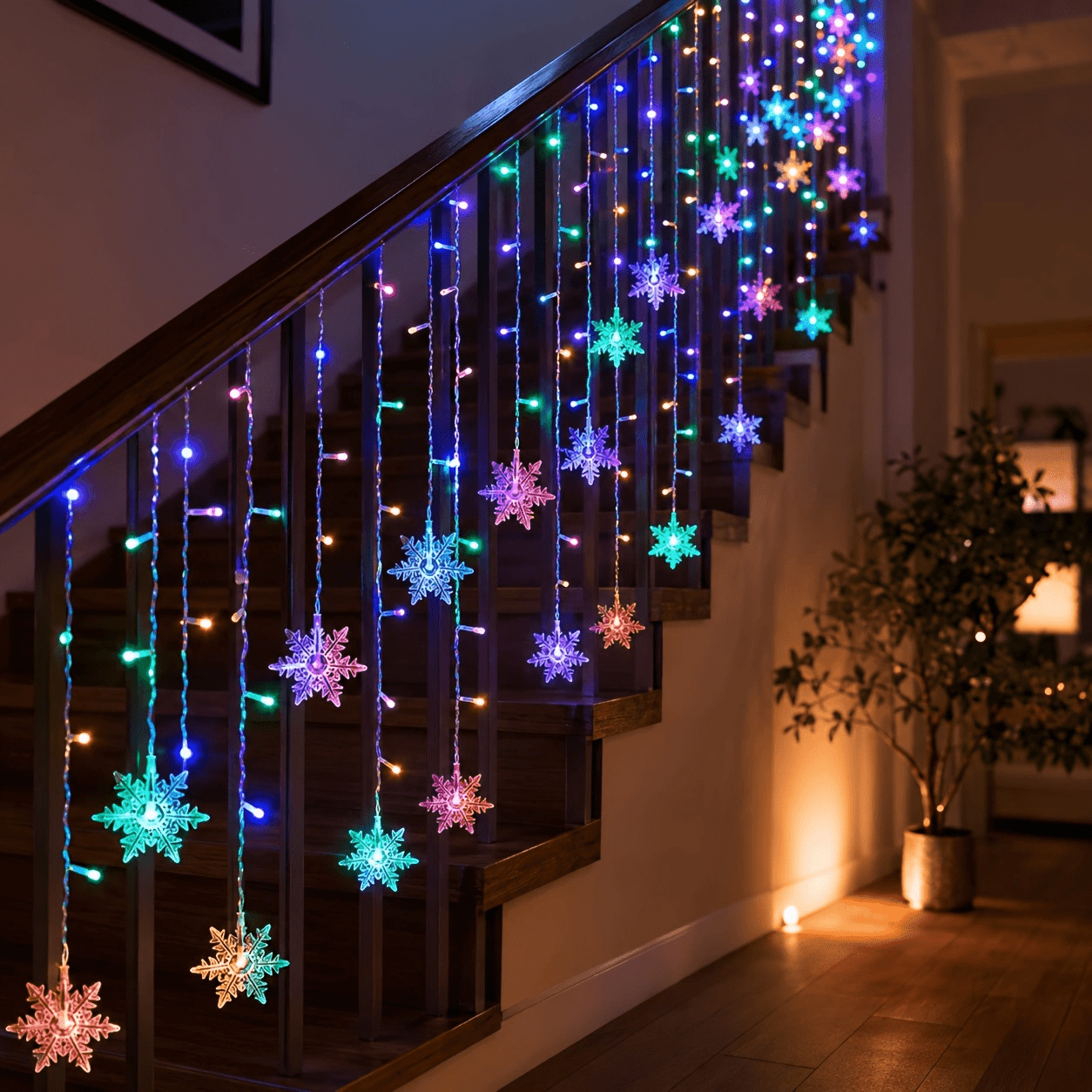 TEMU Luci Natalizie a Stile a di AOYR da 4 USB con 96 LED ( Multicolore) - Luci da Interno Adatte per Albero, Soffitto, Decorazioni, 8 Modalit� di