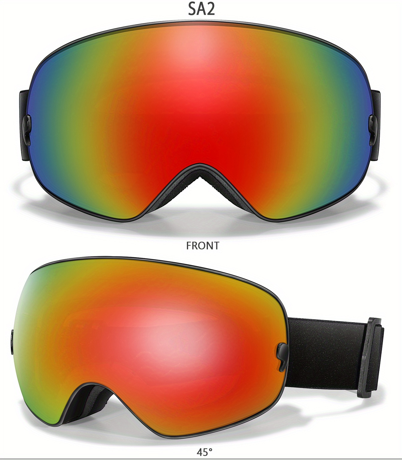 Winter Sports Outdoor Snowboarding Skiing Snow Skiing Goggles TPU Frame Men'S Women'S Teenagers Available, Free Night Vision Lens/Myopia Frame/Goggle One Each