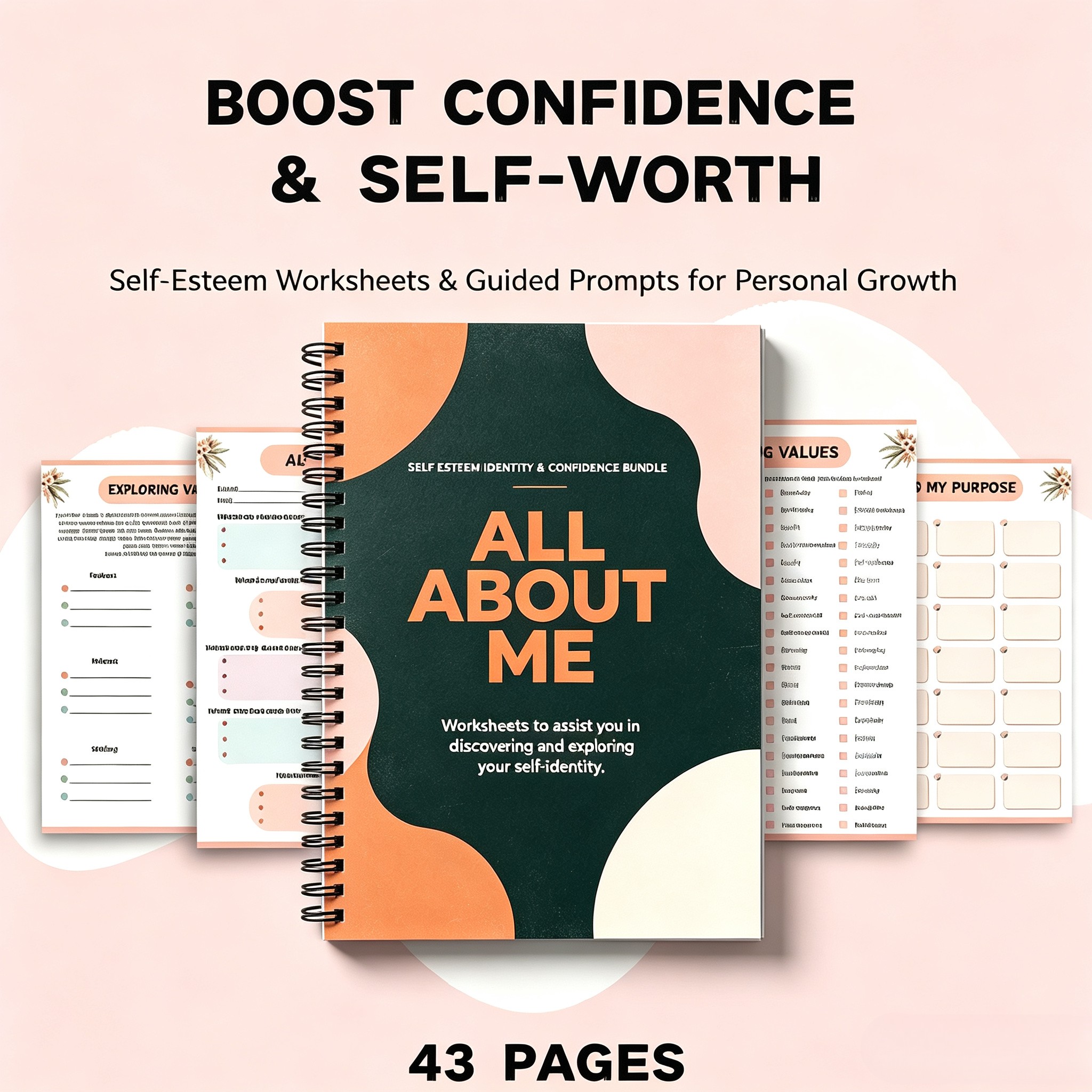 TEMU : Self- And Workbook—a Guide To Self-, , , And Positive Mindset, Self- Handbook, Exploration, Guided Journal, Planner, Smooth Pages, Durable