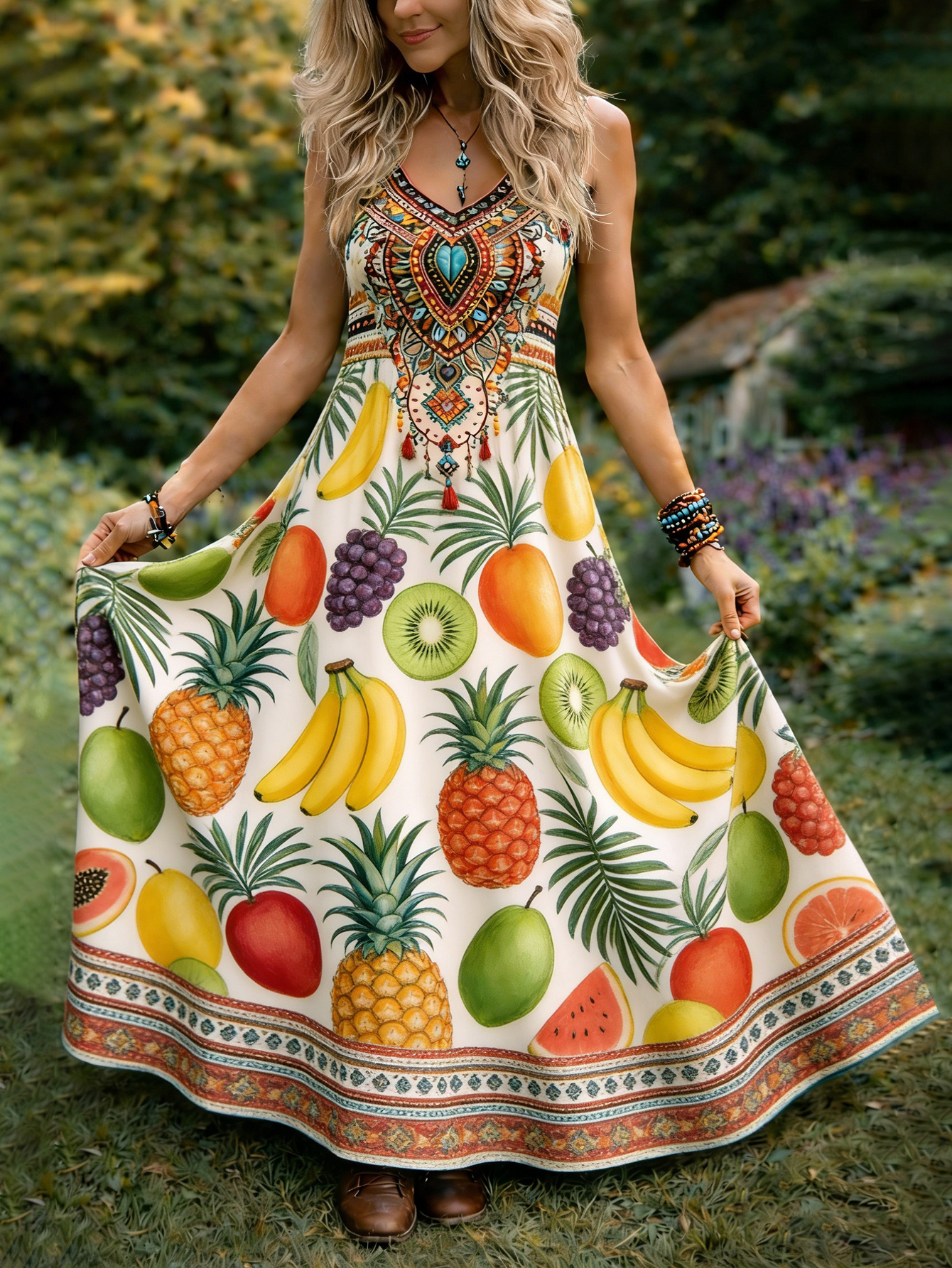 embroidered fruit maxi dress Arabella Tulle Maxi — Dark Green Floral