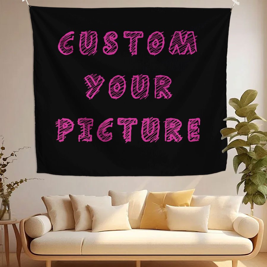 KafePross Custom Tapestry Wall Hanging Art 30 X 30 Inch Personalized Your Favorite Picture Text Dorm Banner For Bedroom