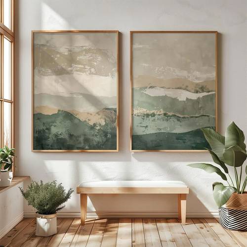 2d flat 2d flat 2pcs set wall poster graffiti art print abstract lake canvas painting living room decoration bedroom aesthetic design gift for friends housewarming gift unframed