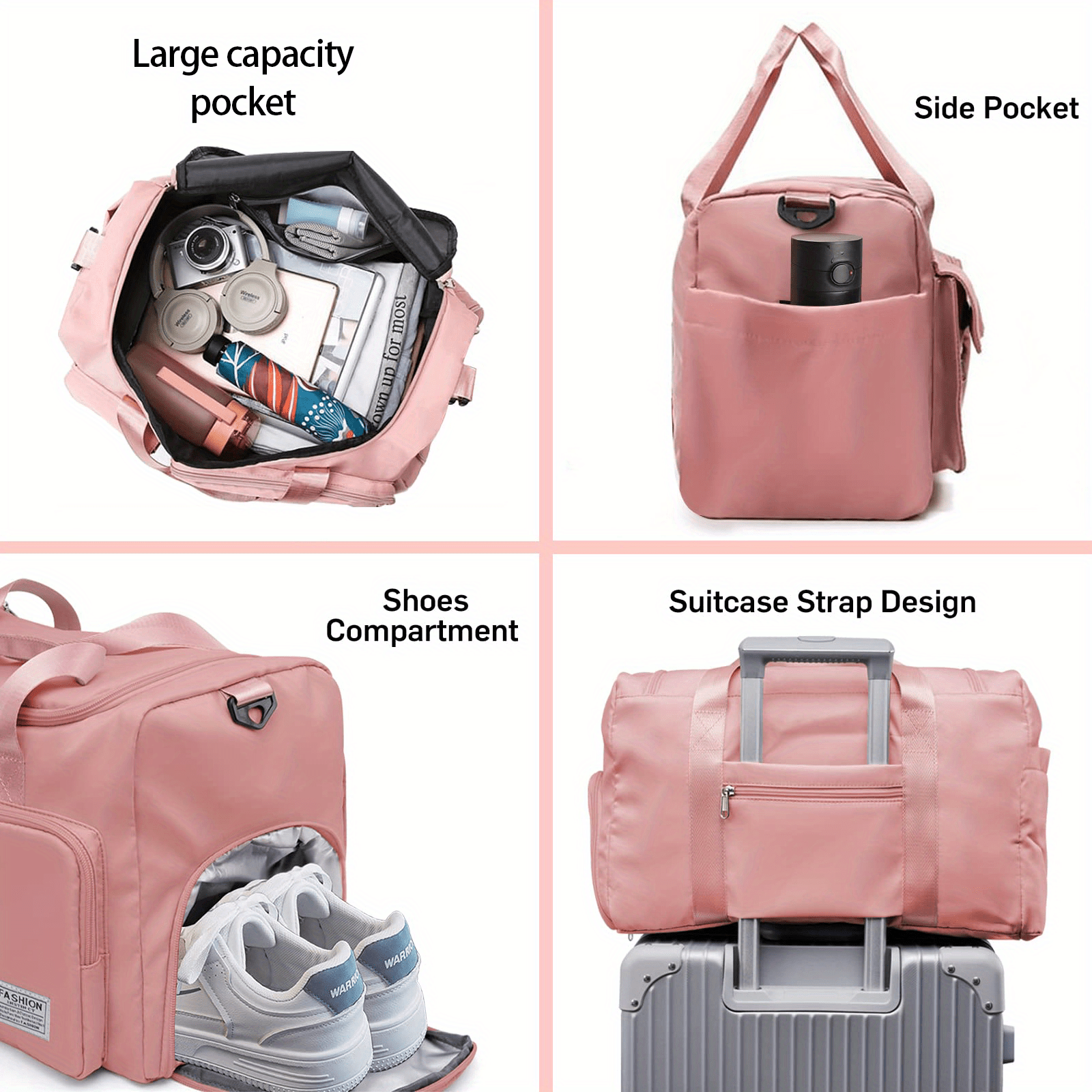 Travel Bag Designed for Fitness Dumbbells, Versatile Duffel Bag And Backpack, Spacious Nylon Travel Bag, Lightweight, Ideal for Gym, Sports, And Overnight Trips