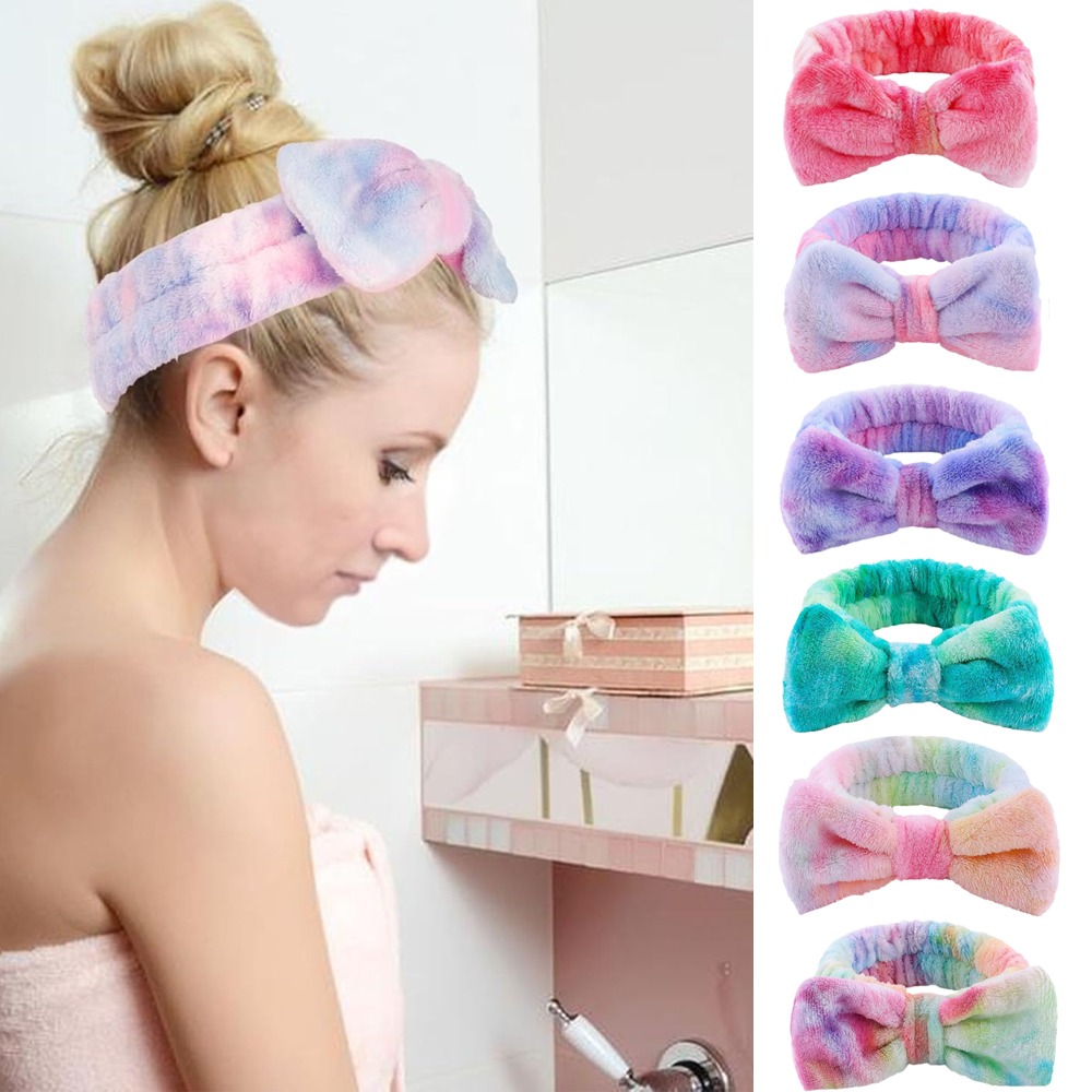 

8 Pack Makeup Headband For Women, Skincare Headband, Spa Headband For Washing Face, Lovely Soft Bow Hair Band Head For Women