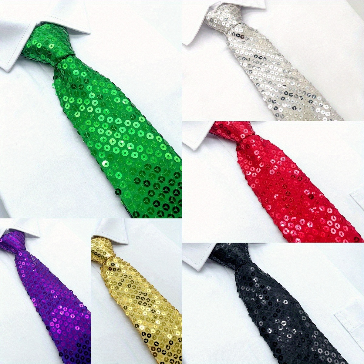 

Unisex Party Stage Performance Sequin Tie Knotless Zipper Adjustment Tie Christmas Day Annual Party Banquet Dance Party Event Event Accessories Tie Personality Tie